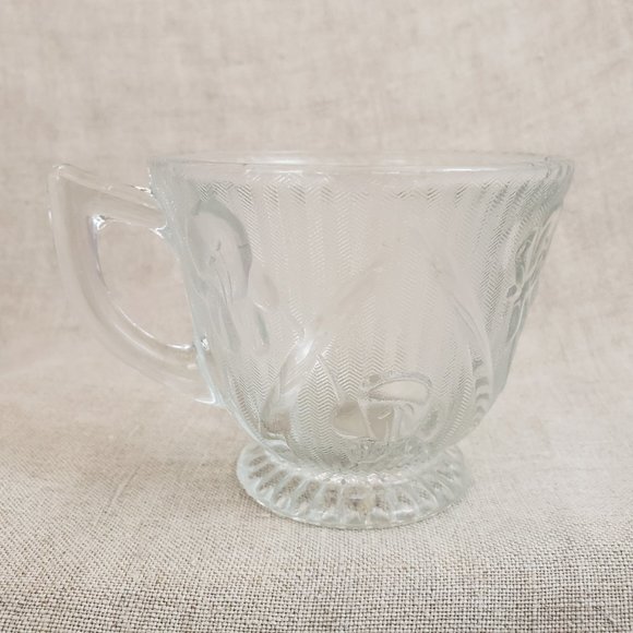 Vintage Jeannette Co. Iris & Herringbone -  3" Clear Glass Cup - Picture 2 of 6